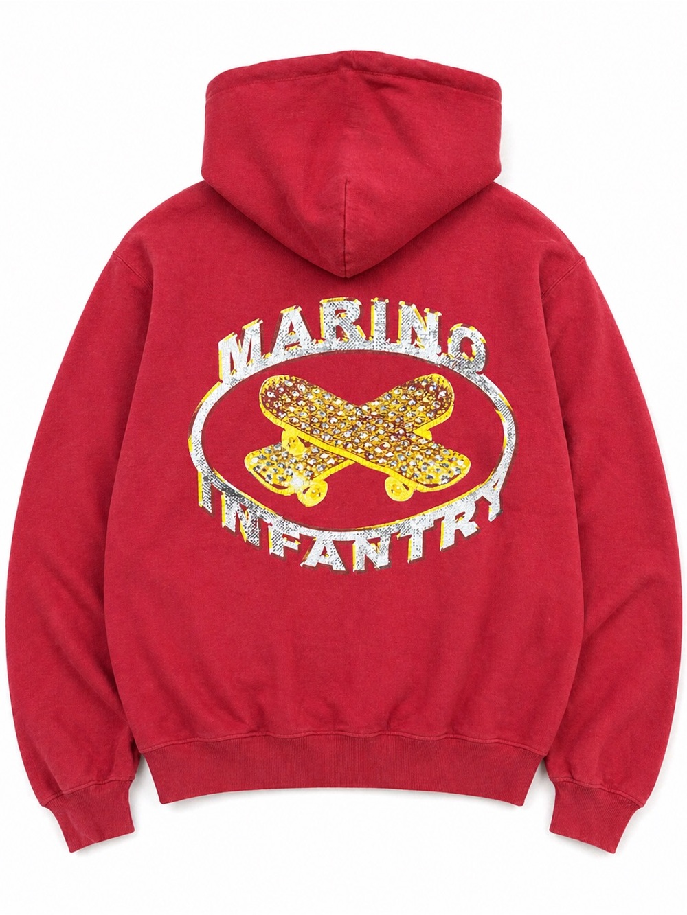 Red Crewneck Sweatshirt with Graphic Back